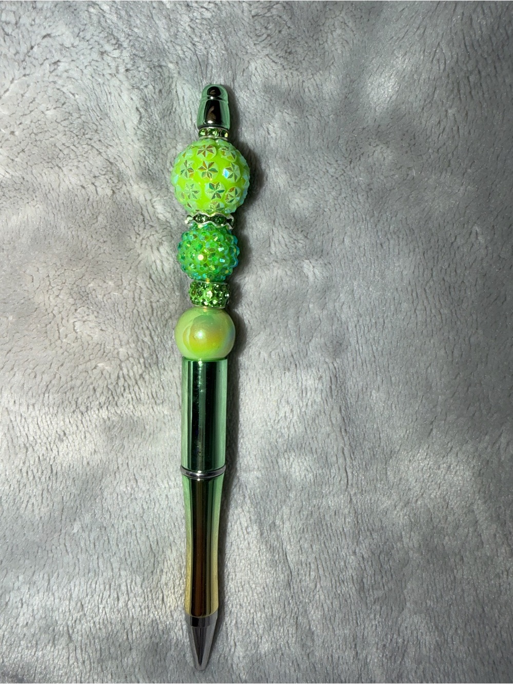 Green Beaded Ballpoint Pen - Decorative Women's Accessory